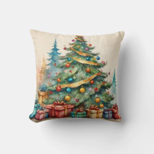 Coussin Boule blanche et bleu neige Joyeux Noël