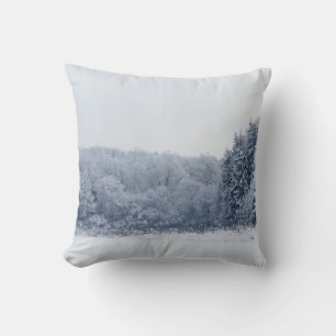 Coussin Boule blanche et bleu neige Joyeux Noël