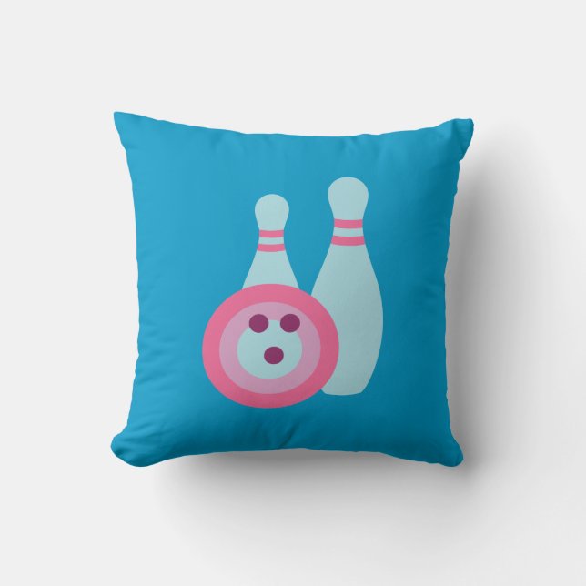 Coussin Boule de Bowling et Pins (Recto)