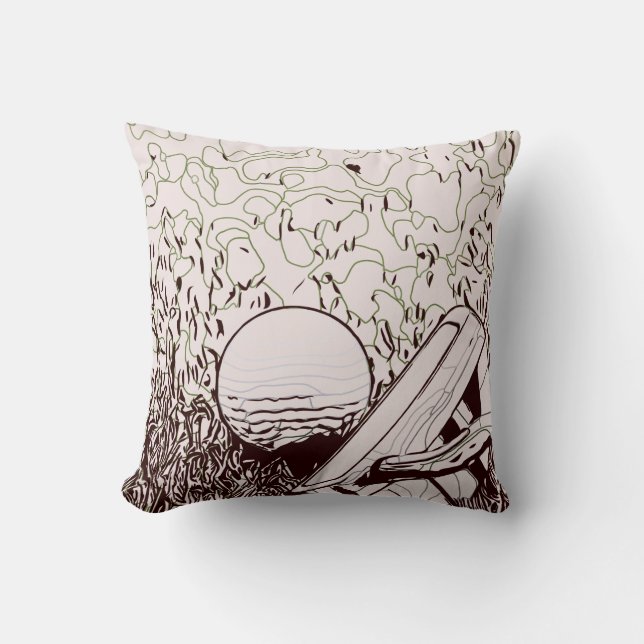 Coussin Boule de golf avec putteur (Recto)