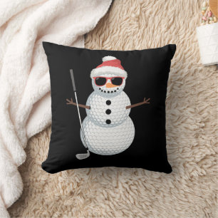 Coussin Boule de golf de bonhomme de neige de Noël Cadeau 