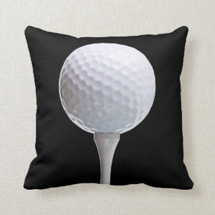 Coussin Boule et pièce en t de golf sur le noir - modèle