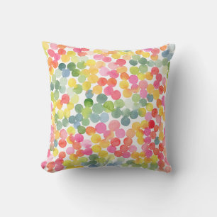 Coussin Boule Thé arc-en-ciel rose orange vert