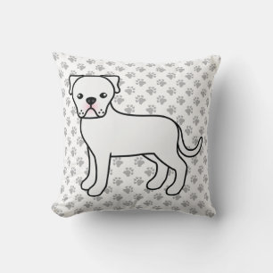 Coussin Bouledogue américain blanc Chien de dessin animé m