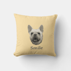 Coussin Bouledogue Français Beige Sourire
