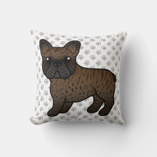 Coussin Bouledogue français bringé Chien de dessin animé m