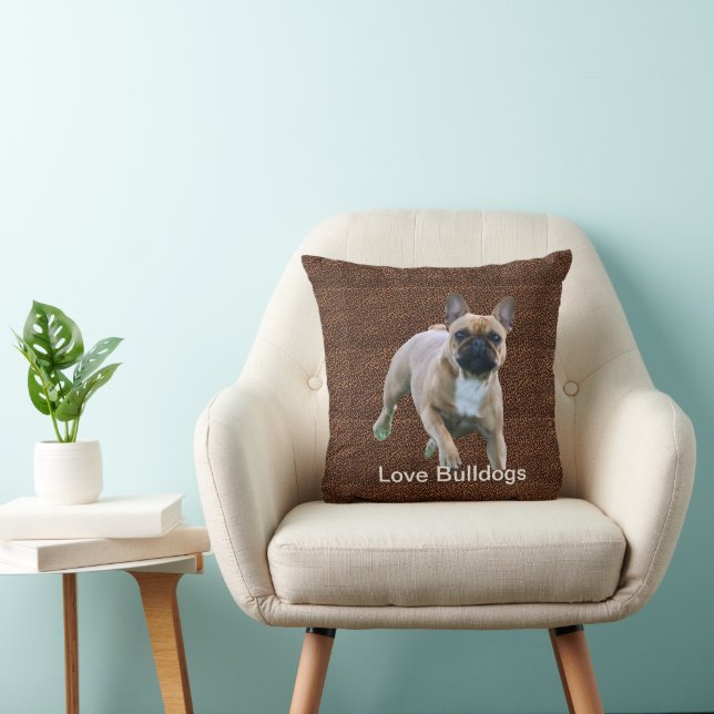 Coussin Bouledogue français léopard (Chaise)