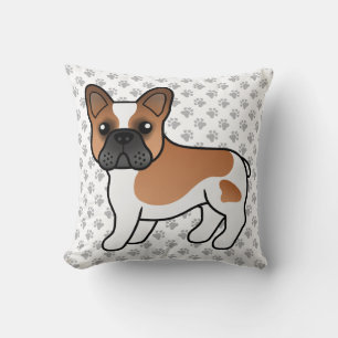 Coussin Bouledogue Français Rouge Piebald Chien de Dessin