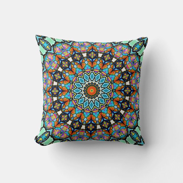 Coussin Boules en verre soufflé coloré Mandala Lance Oreil (Recto)