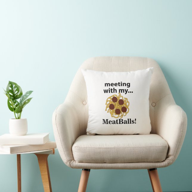 Coussin Boulettes De Viande Drôle Rencontre Avec Mes Boule (Chaise)