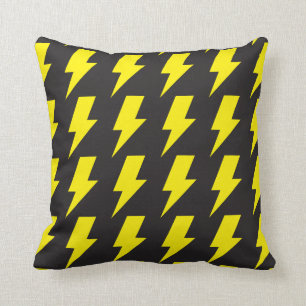 Coussin Boulons de foudre jaune noir