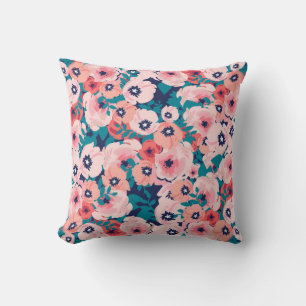 Coussin Bouquet d'aquarelle de fleurs sans couture motif
