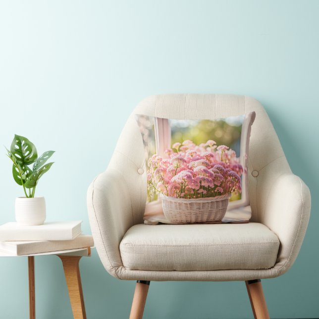 Coussin Bouquet de dentelle de la reine Anne rose (Chaise)