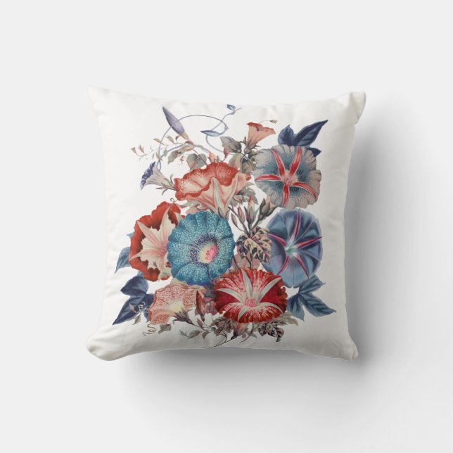 Coussin Bouquet de fleurs Botanical Morning Glories (Recto)