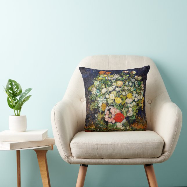 Coussin Bouquet de fleurs dans un vase de Vincent Van Gogh (Chaise)