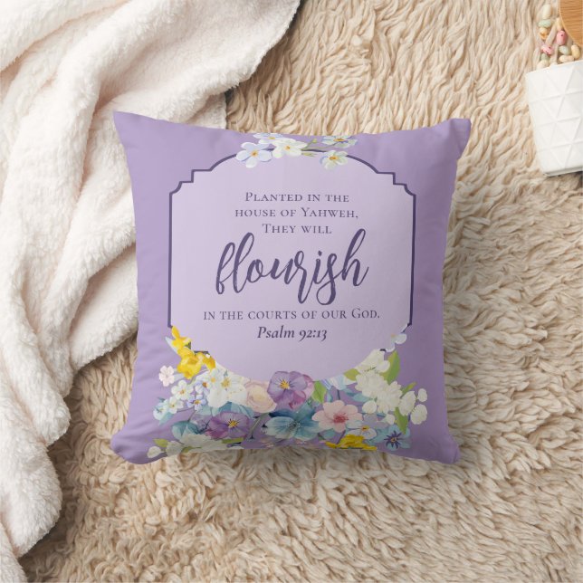 Coussin Bouquet de fleurs d'aquarelle Écriture à deux côté (Couverture)