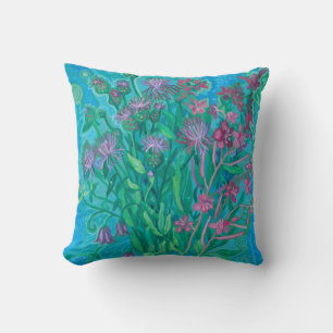 Coussin Bouquet de fleurs d'été fleur sauvage peinture flo