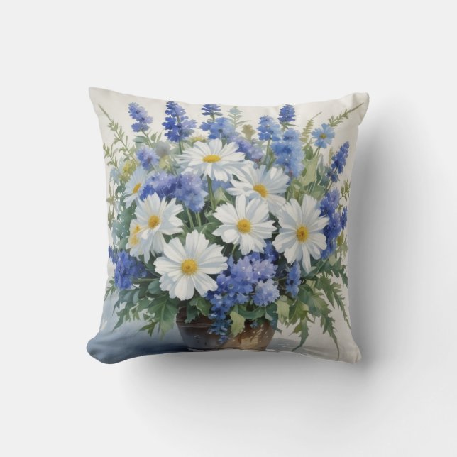 Coussin Bouquet de fleurs Elégante aquarelle (Recto)
