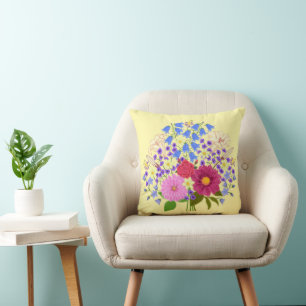Coussin Bouquet de fleurs jaune