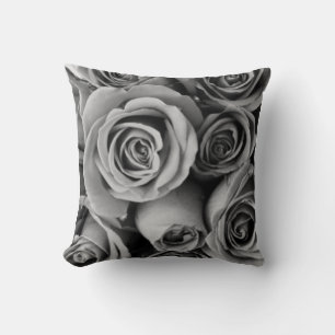 Coussin Bouquet de rose B&W vintage Jeter l'oreiller