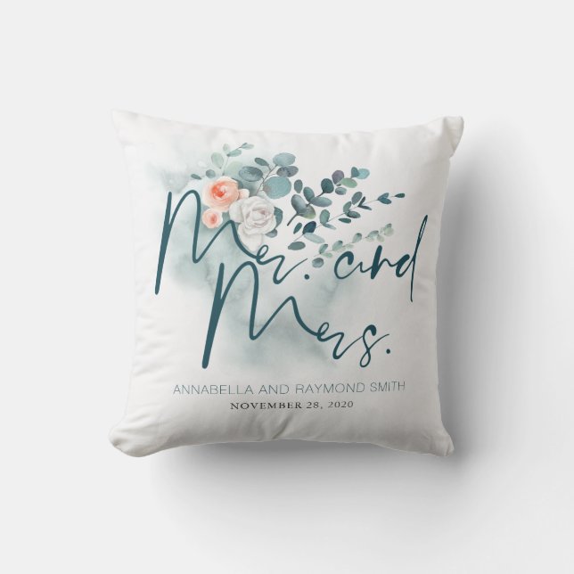 Coussin Bouquet de verdure florale d'eucalyptus élégant (Recto)