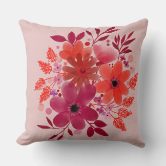 Coussin Bouquet Fleur Rouge