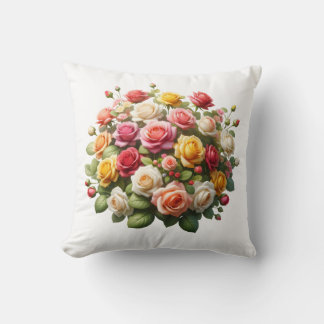 Coussin Bouquet floral romantique