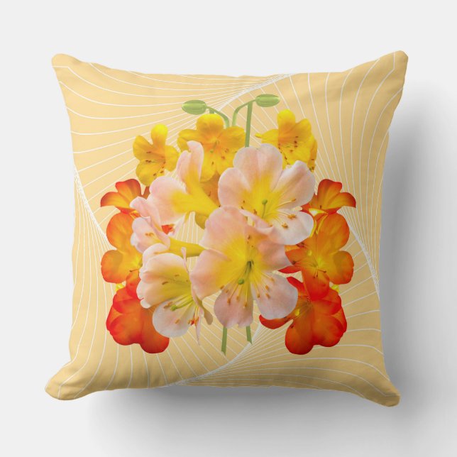 Coussin Bouquet Orchid Flower Art Print (Recto)