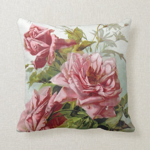 Coussin Bouquet rose vintage de roses