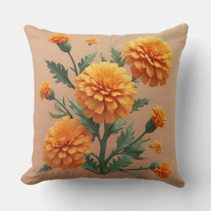 Coussin Bouquet vibrant de soucis orange