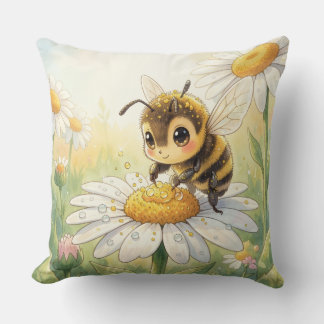 Coussin Bourdon doré en danse fleurie