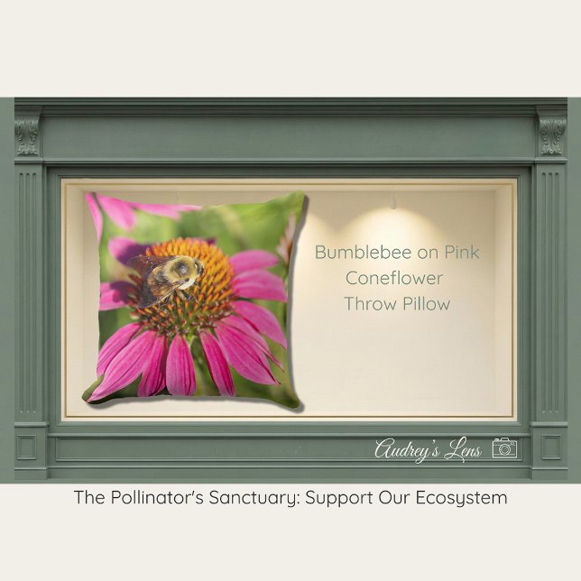 Coussin Bourdon sur Echinacea rose (Créateur téléchargé)