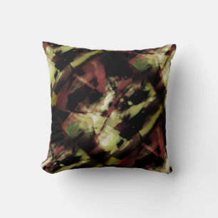 Coussin Bourgogne Beige Vert Noir Abatté Design floral