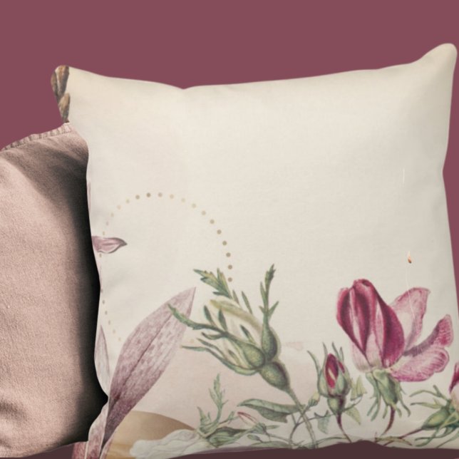 Coussin Bourgogne & Crème Simple Rose Floral (Créateur téléchargé)