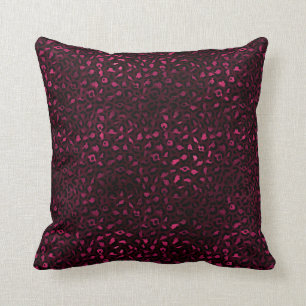 Coussin Bourgogne et Or Série Léopard Design 3