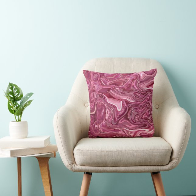 Coussin Bourgogne Motif artistique moderne (Chaise)