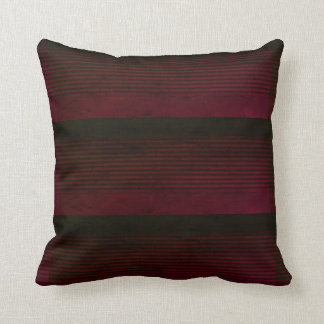 Coussin Bourgogne noir barré