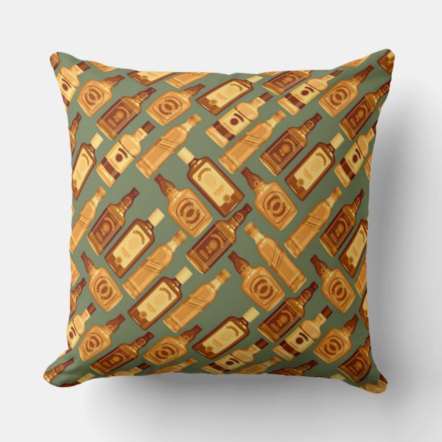 Coussin Bouteilles Wiskey vintages (Recto)