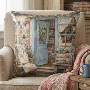 Coussin Boutique de Courtepoint Cottagecore Français à l'A
