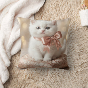 Coussin Boutique Élégant Chatons Blancs
