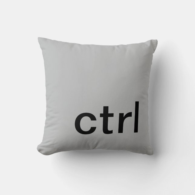 coussin bouton ctrl, gris et noir (Recto)