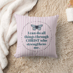 Coussin Bouton rose et blanc de la Bible
