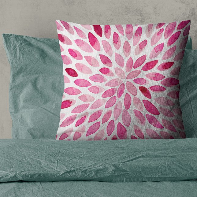 Coussin Boutons de brosse couleur aquarelle - palette rose (Créateur téléchargé)