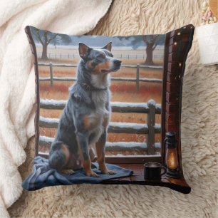 Coussin Bovins australiens avec lumières de Noël pour les