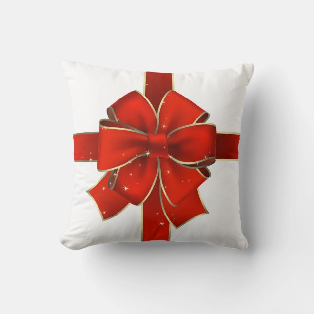 Coussin Bow rouge étincelant (Recto)