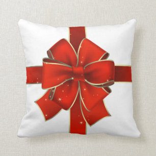 Coussin Bow rouge étincelant