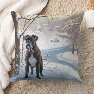 Coussin Boxe Laisser Neige Noël