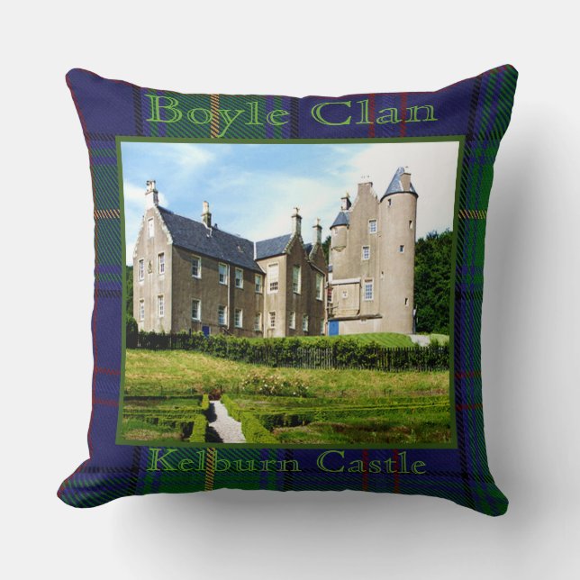 Coussin Boyle Scottish Clan's Kelburn Castle Photo Tartan (Recto)