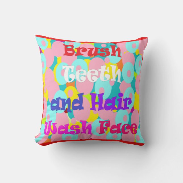 Coussin Bracelet dents cheveux laver visage amusant enfant (Recto)