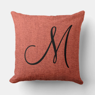 Coussin Bracelet en toile rouge look Monogramme